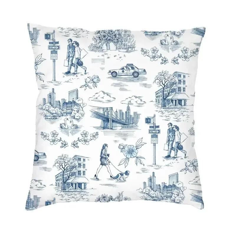 Toile De Jouy Sepia Vintage Pařížský Umělecký Design Čtvercový Povlak na Dekorační Polštář D Oboustranný Tisk Potah na Polštář pro Pohovku