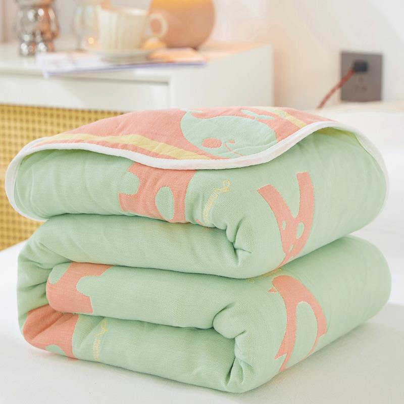 Pure Cotton 6-Layer Gauze Summer Quilt for Children - Thin, Breathable Baby Blanket
