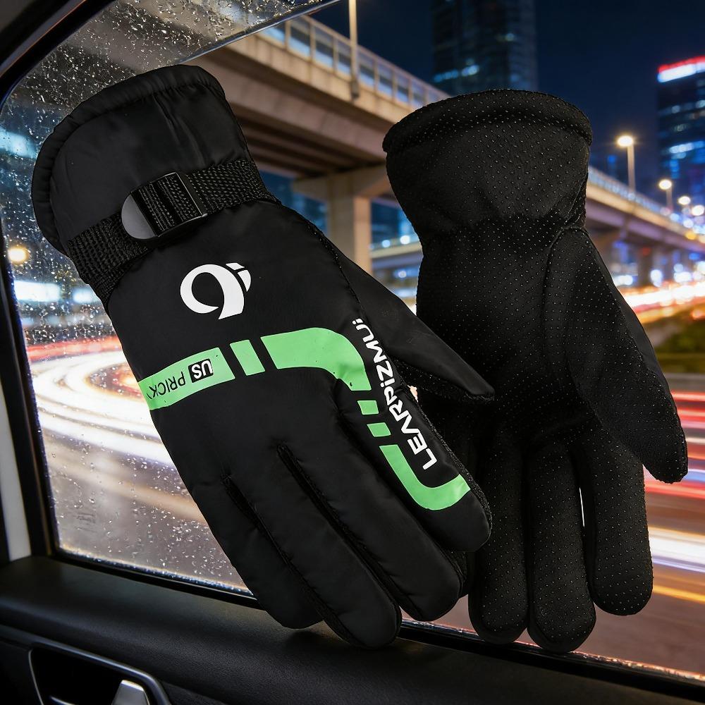 Autumn and winter skiing warm gloves, thickened anti slip and windproof velvet motorcycle outdoor riding men's gloves