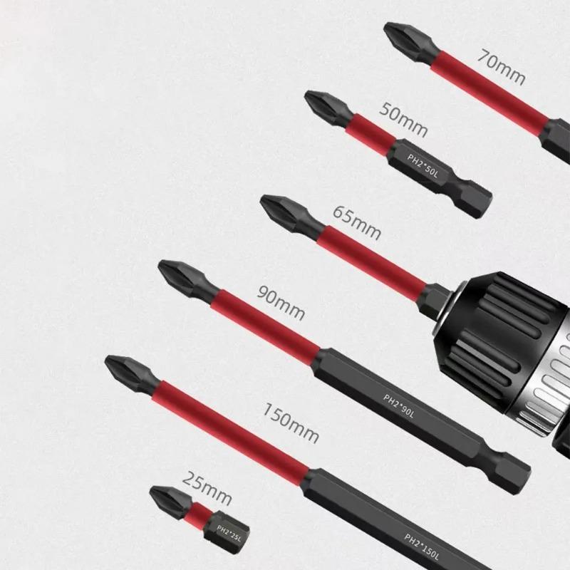 

Магнитная противоударная насадка с высокой твердостью, нескользящая, ударные биты, крестовая отвертка 25/50/65/70/90/150 мм, набор отверток 25-150 6pcs