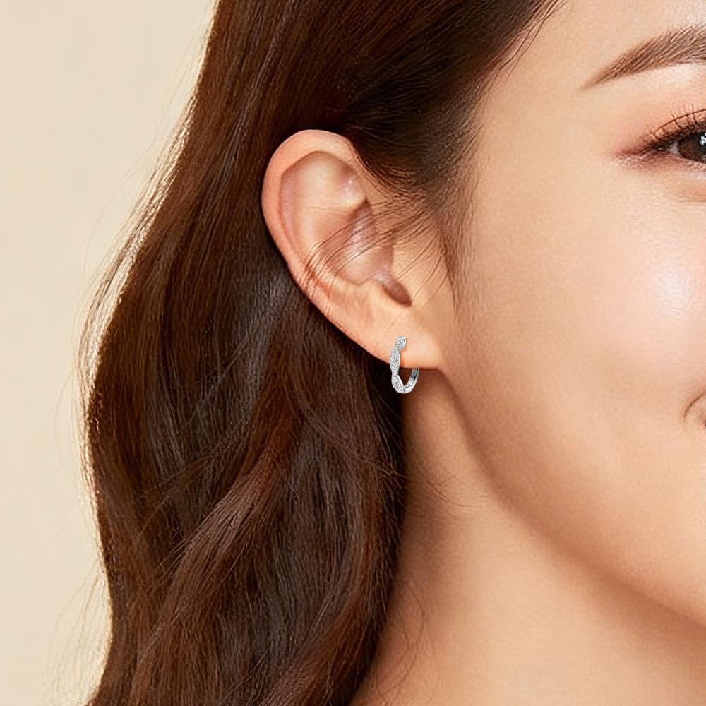Lab Grown Diamond Earrings 925 Sterling Silver Moissanite Twisted Infinity Hoop Earrings Jewelry Gifts Earrings  Bulk