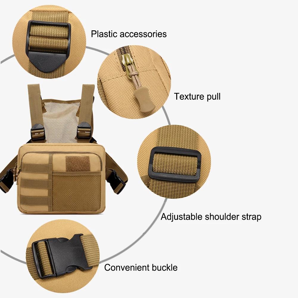 Kamizelka taktyczna Streetwear Funkcjonalna torba na klatkę piersiową Modna przenośna wielofunkcyjna wielokieszeniowa wodoodporna do biegania podróżna