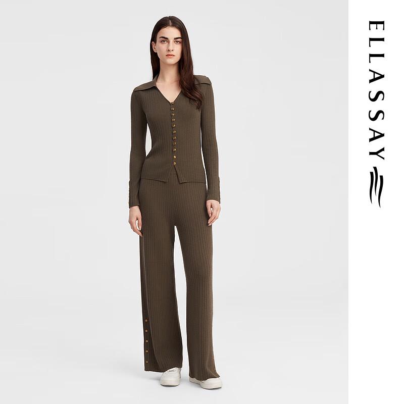ELLASSAY Women's Merino Wool Waist-Cinching Knit Cardigan