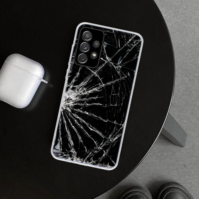 Broken Phone Screen Phone Case for Samsung Galaxy A17 A16 A26 A36 A56 A57 A37 A15 A25 A35 A55 A14 A24 A34 A54 A13 A23 A33 A53 Ga