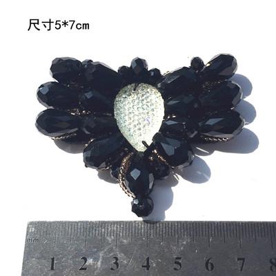 Fan Flower Rhinestone Beaded Patches Perle Pour Coudre Vetement Applique Sew On Patches for Clothes Bordados Para Costura