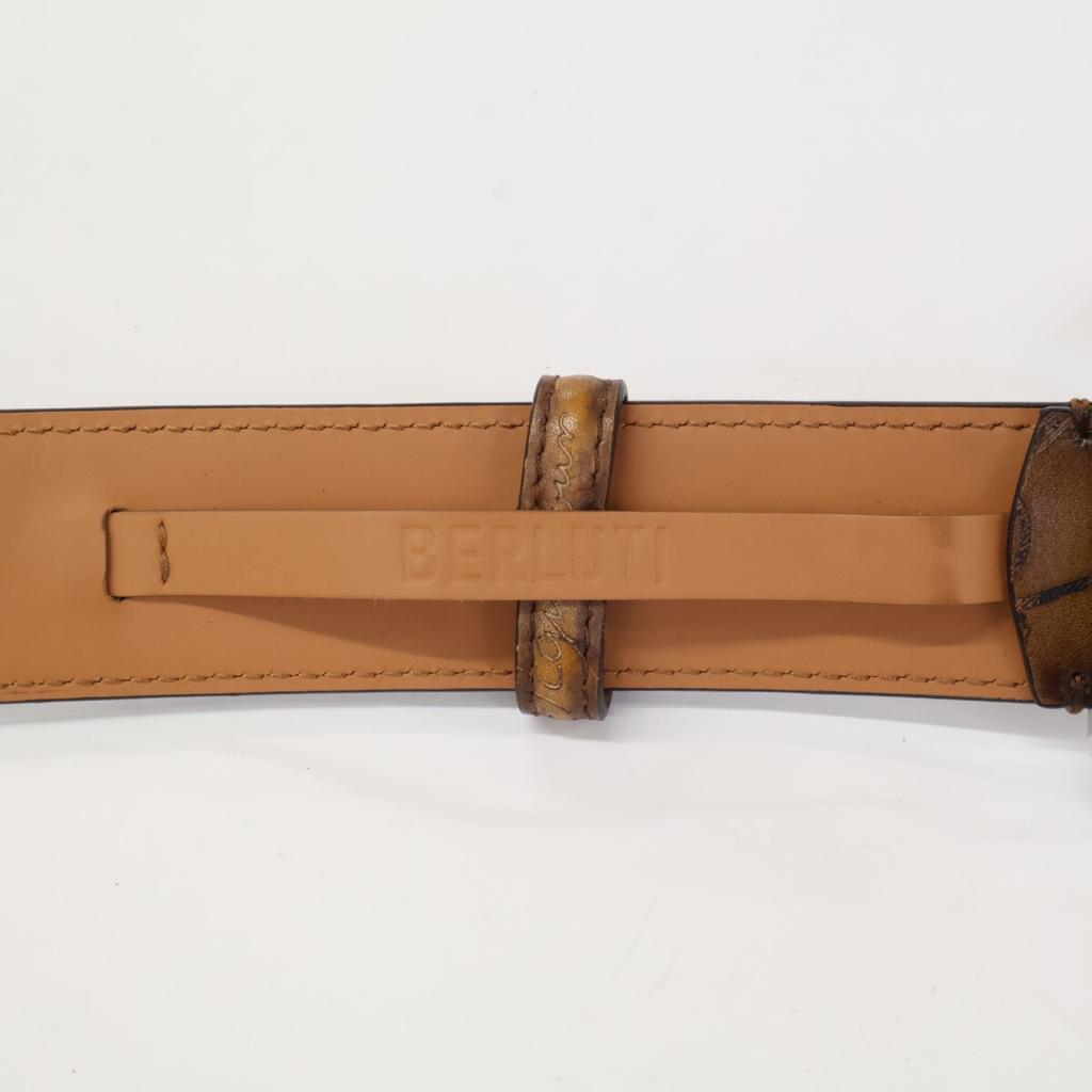 berluti [Excellent condition] Scritto Patina Leather, 2011 belt 110/44 BrownUsed