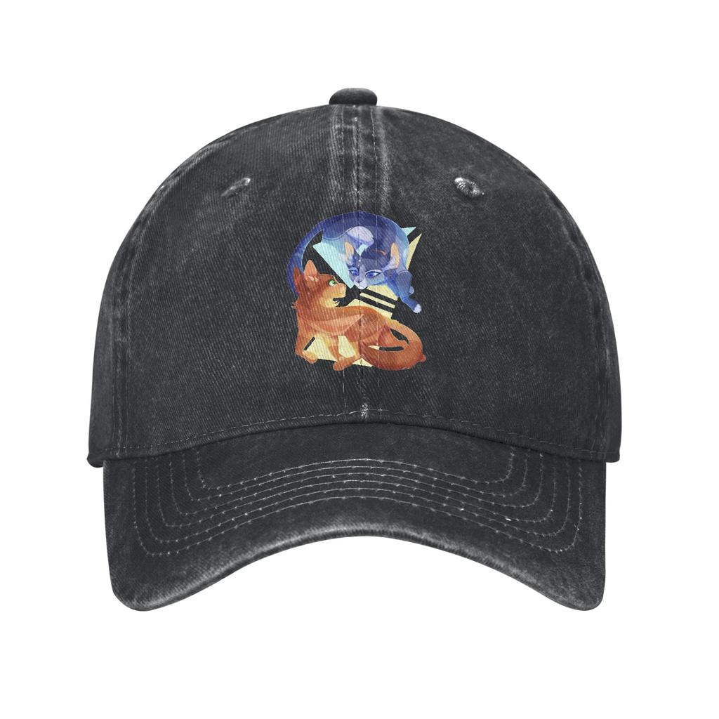 Warrior Cats Fireheart Bluestar Washed Denim Cap Casual Baseball Caps Adjustable Hat Summer Unisex Baseball Hats