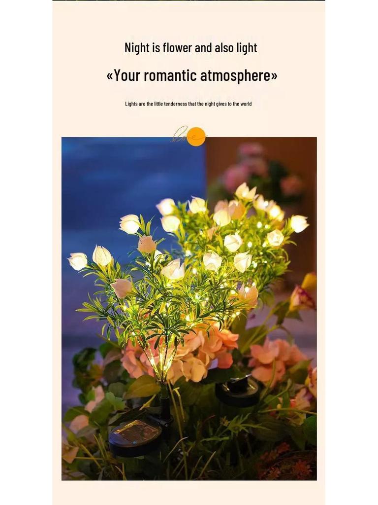 Solar LED Gardenia Light: Waterproof Outdoor Lawn Decoration with Ground Stake