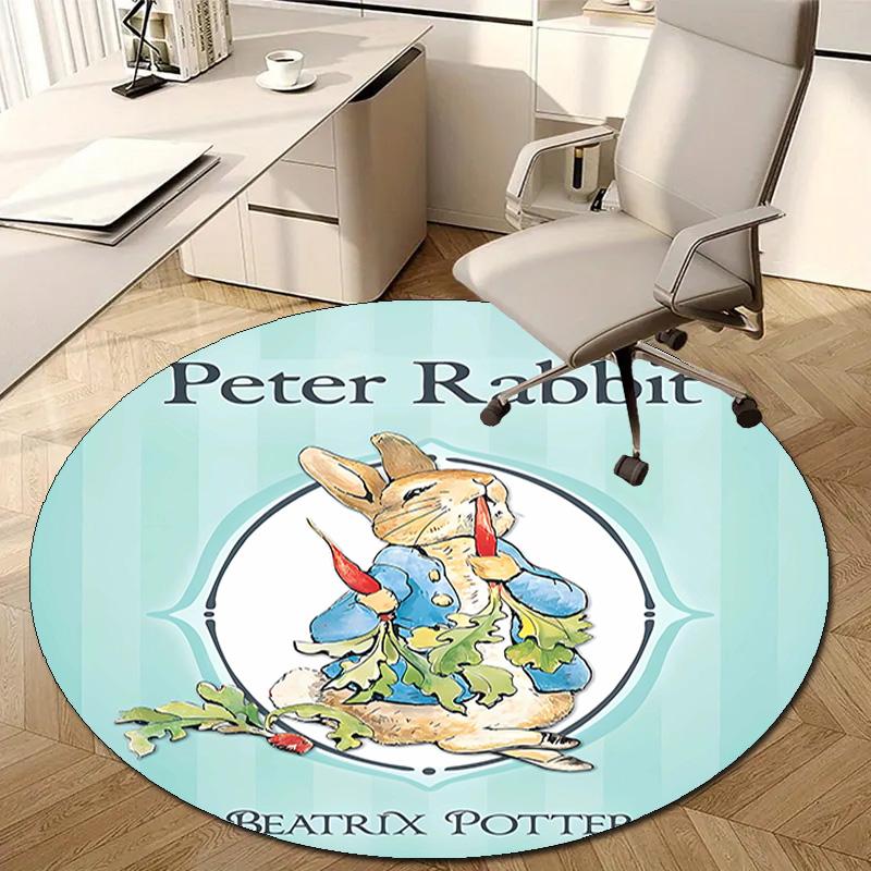 1pc Peter Rabbit2 Design Printed Area Round Carpet for Bedroom Living Room Home Decor Rugs Mat Non Slip Mat Rug for Bedside