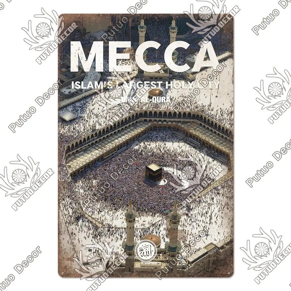Putuo Decor Jerusalem City Vintage Metal Sign Art Tin Plaque Metal Plaque for Living Room Study Home Decoration Wal Decor