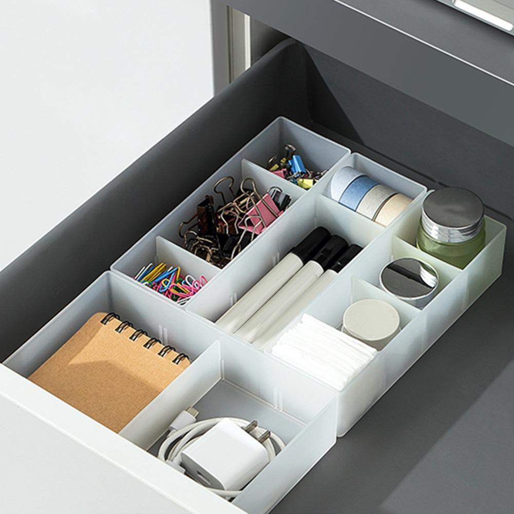 4 Section Drawer Organizer Versatile Translucent Organizer Tray PP Removable Partition Storage Organizer Bin Bedroom