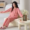 Pajamas Women's Spring and Autumn Woven Cotton Gauze Long-sleeved Small Floral 1011 New Pure Cotton Autumn Thin Loungewear