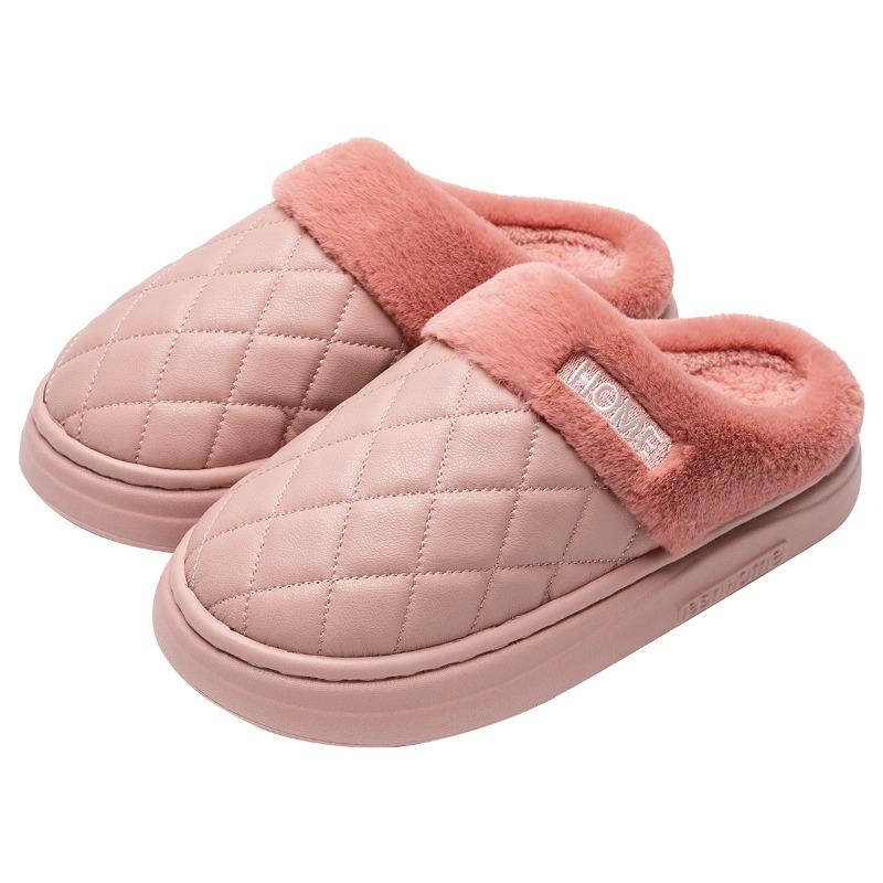 Lidani Waterproof Cotton Slippers Women's Autumn and Winter New Indoor Home Non-slip Thick-soled Warm Velvet Cotton Shoes Men's Outer Wear