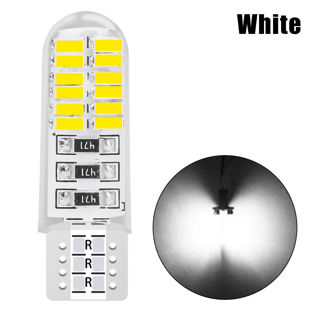 Car Clearance Lamp T10 3014 LED 24SMD Reading Light Universal Silicone Waterproof Width Lights Plug Play W5W License Plate Light