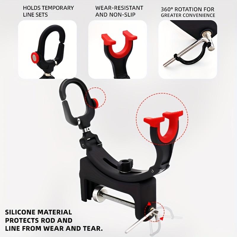 Otočný ABS držák rybářského prutu s červenou rukojetí Odolný přenosný design pro lehké lodní pobřežní rybářské vybavení Stabilní stojan na pruty