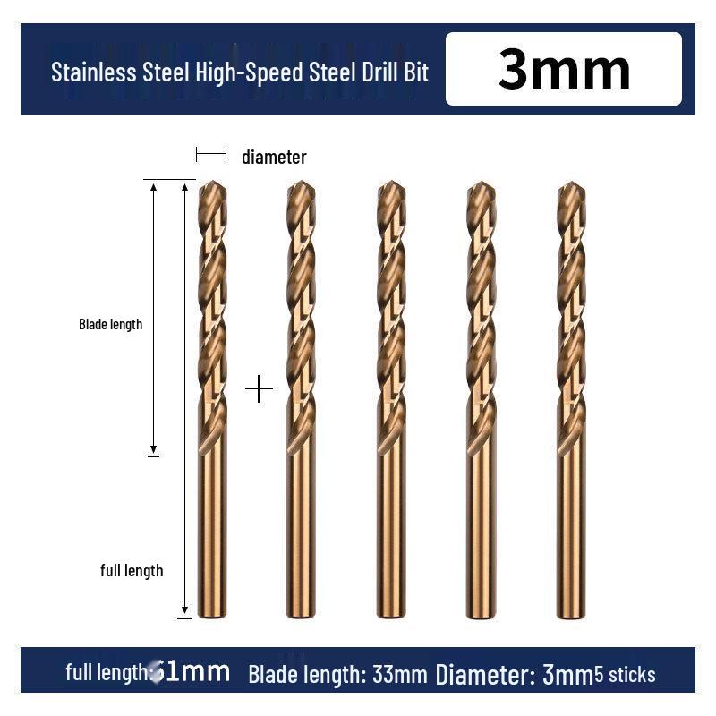 Cobalt Twist Drill Bit for High-Hardness 304 Stainless Steel and Metal