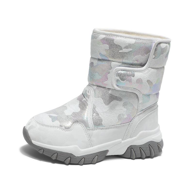 Girls' High-Top Warm Winter Snow Boots - Thick, Comfortable, Fashionable, Plus Velvet Cotton