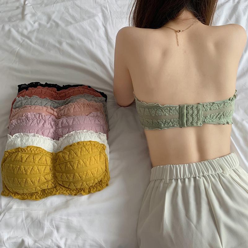 Bawełniany seksowny biustonosz damski Piękny koronkowy tył Bez ramiączek Bez szwu, na co dzień, dopasowane topy typu tuba