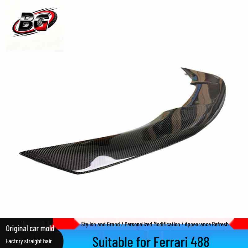 Ferrari 488 Carbon Fiber V-Style Rear Spoiler Wing Diffuser (2015-2019)