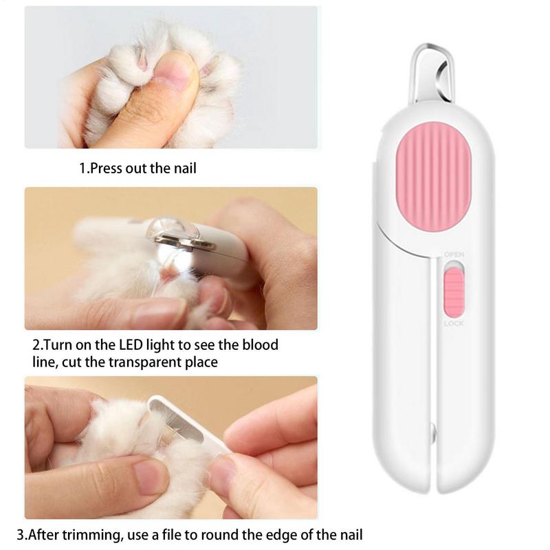 Dog Nail Clippers Comfortable Ergonomic Nail Cutter With LED Light Pet Products & Grooming Supplies For Guinea Pigs Gerbils