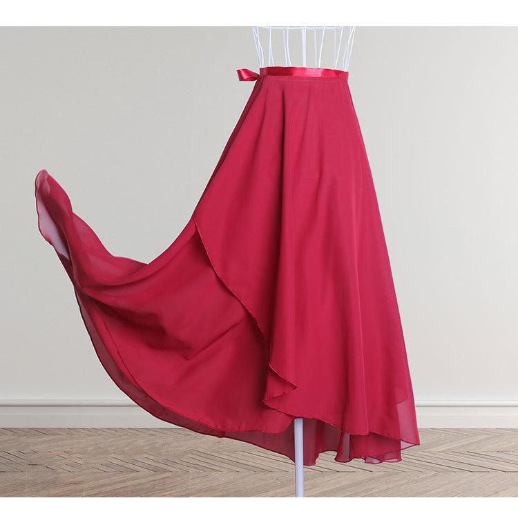 Female Ballet Long Skirt, Summer Adult Training Outfit, Long Chiffon Ballet Skirt, One-piece Skirt