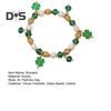 Kleeblatt-Armband St. Patricks Day Irischer Perlenschmuck mit Glasperlen und Anhängern, Glücksbringer-Armband für festliche Feiern, elastisches Kleeblatt