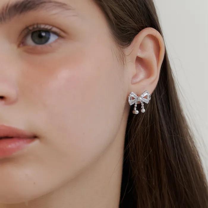 shine ribbon earring