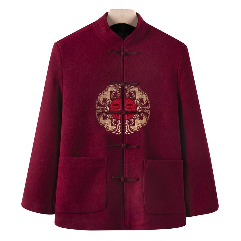 

Новая шерстяная одежда в стиле Тан с хлопковой подкладкой для мужчин и женщин, бабушек и дедушек, осенняя парная одежда, накидные и утепленные платья на день рождения 6XL (recommended 170-92.5 kg)