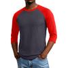 Men's Raglan Sleeve Three,quarter Sleeve Top