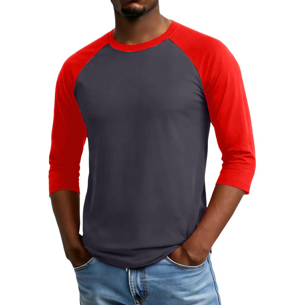 Men's Raglan Sleeve Three,quarter Sleeve Top