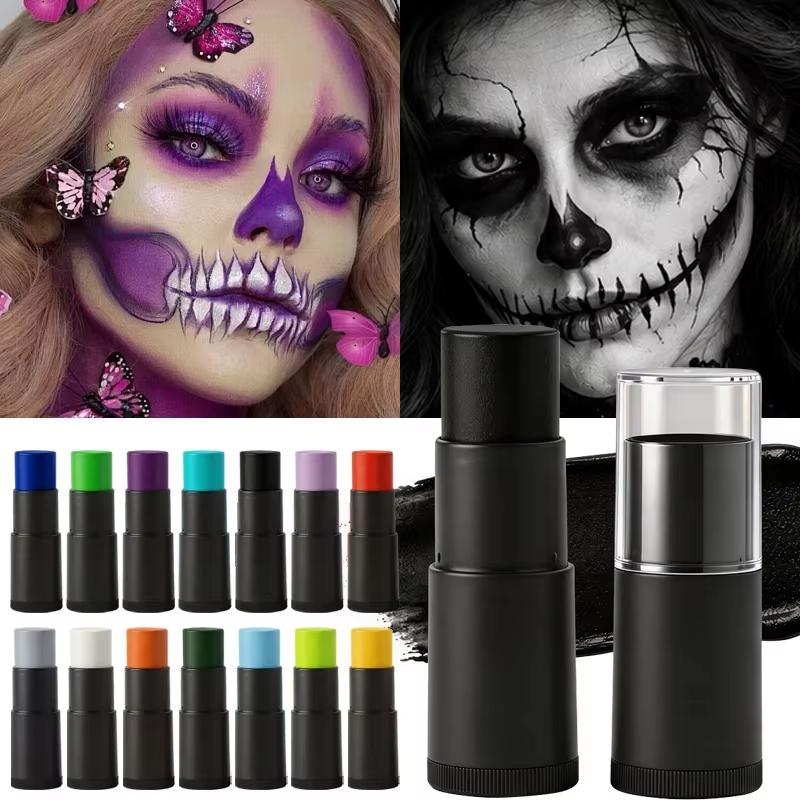 Halloween Bianco Nero Pittura Viso Corpo Lunga Durata Impermeabile Alta Pigmentazione Stick Pittura Viso Fondotinta Crema Cosmetici Trucco