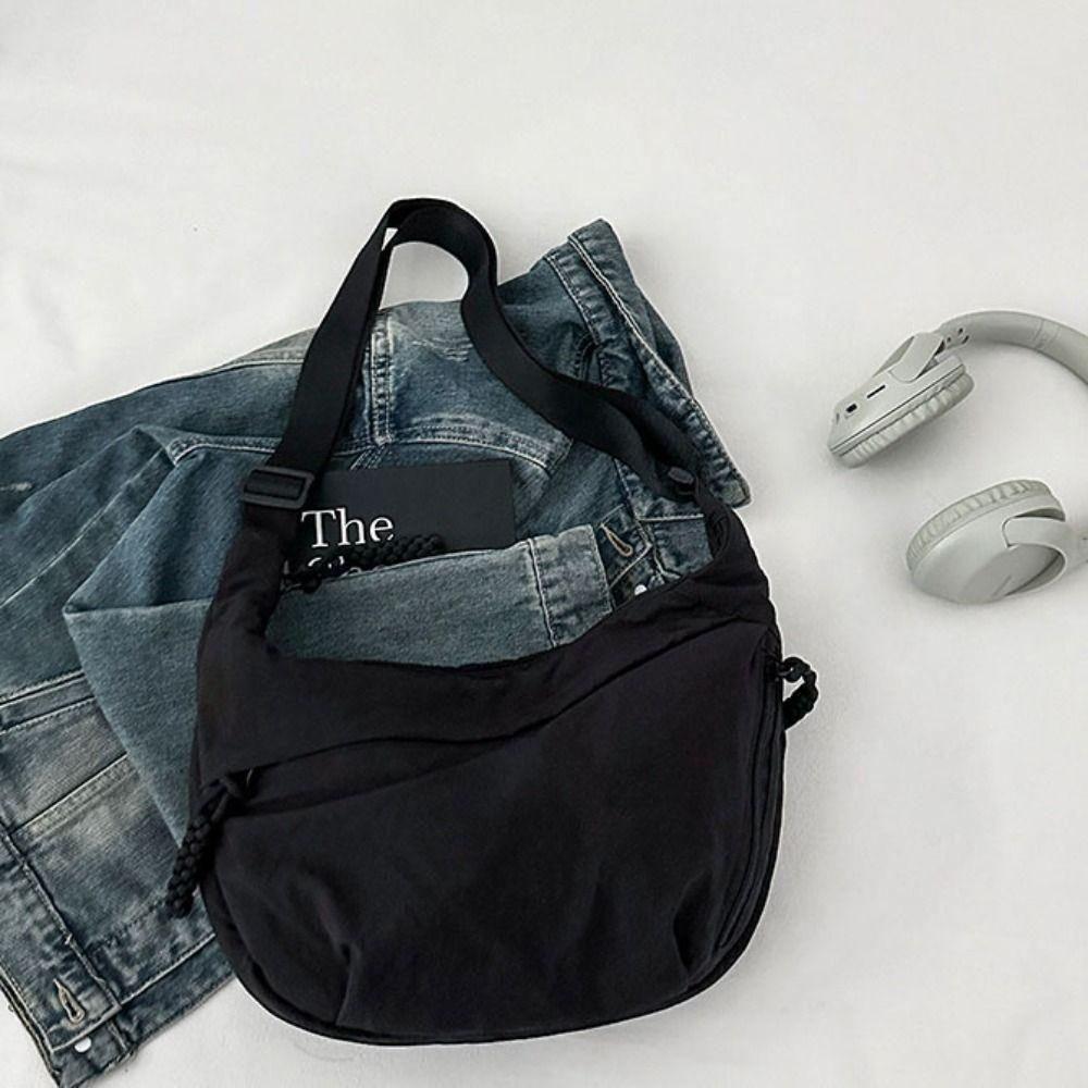 Large Capacity Tote Bag Simple Single-shoulder Bag Trendy Shopping Handbag  Student