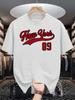 Camisetas Impresas de Nueva York Número 89 para Hombre Algodón Moda Verano Camiseta Holgada Casual Ropa Retro Unisex Cuello Redondo Manga Corta Tops