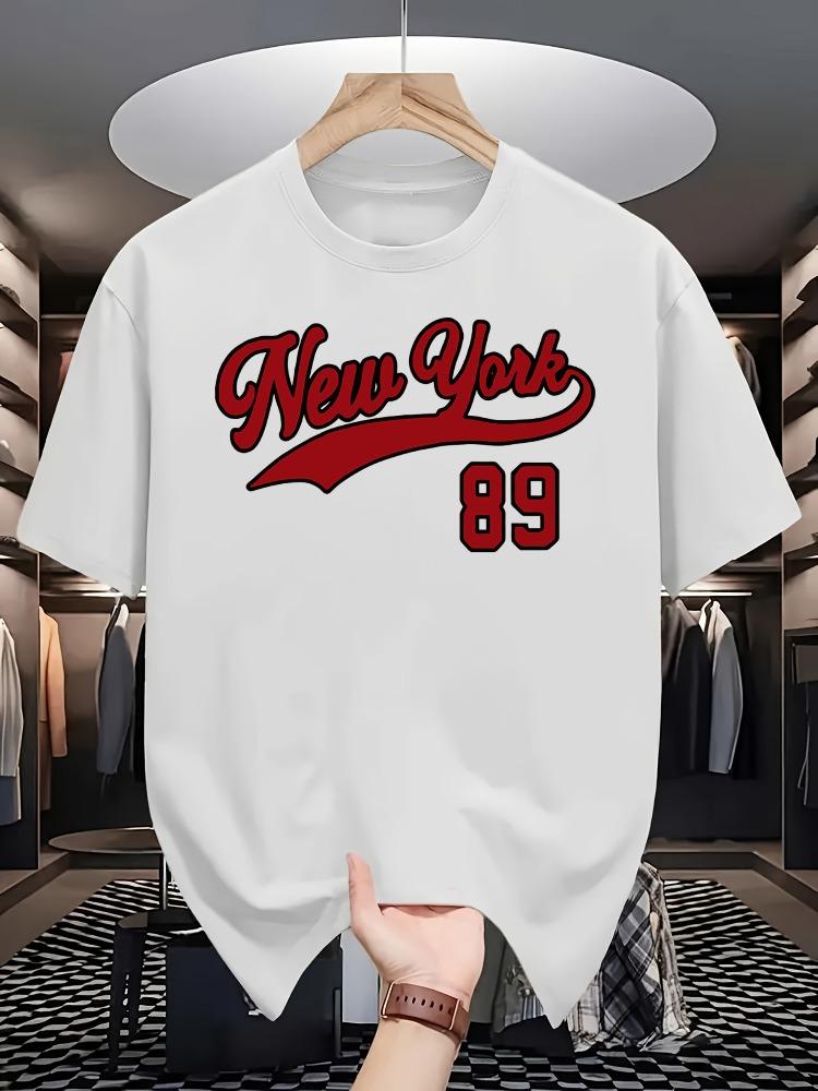 

New York Number 89 Printed T Shirts Men Cotton Summer Fashion Tee Loose Casual Retro Clothing Unisex O-Neck Short Sleeve Tops 5XL різнокольоровий