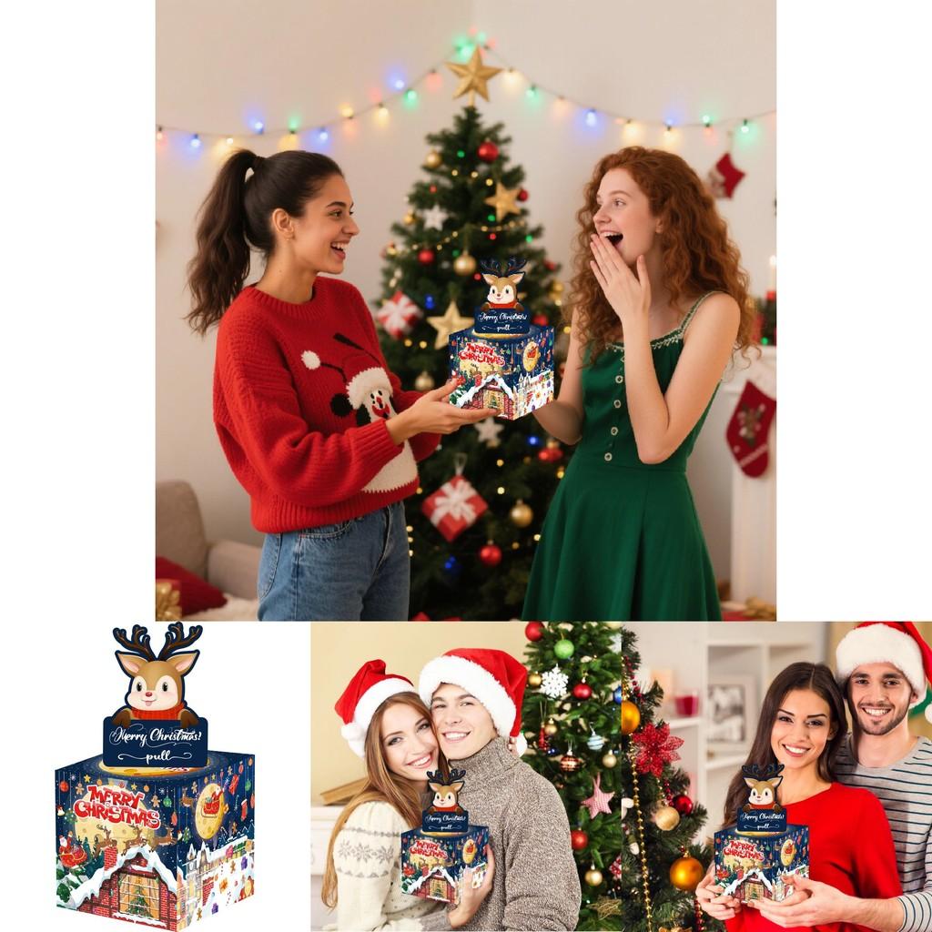 Christmas Santa Claus Gift Box With Deep Blue Color For Holiday Party Decor