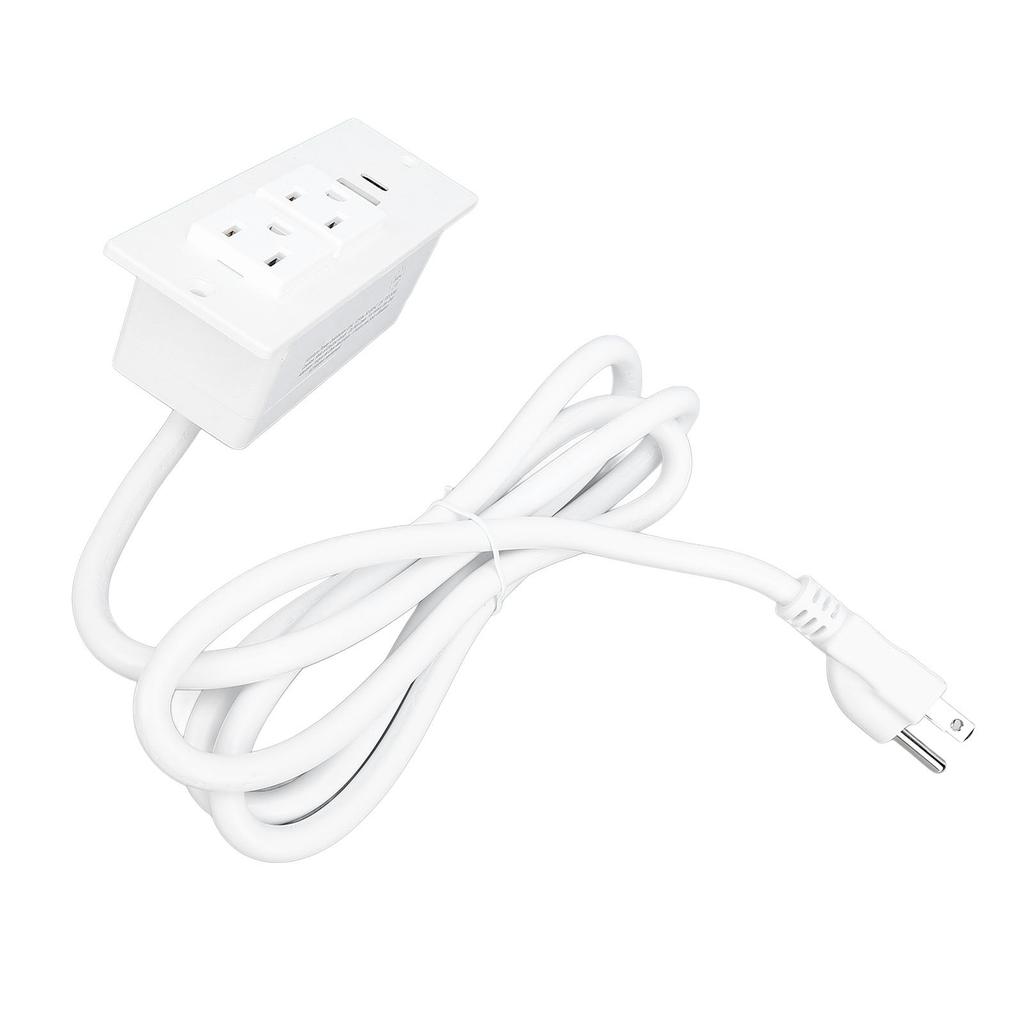Conference Recessed Power Strip Table Socket Furniture Outlet PD 20W Fast Charging 2 USB Ports 1.5m