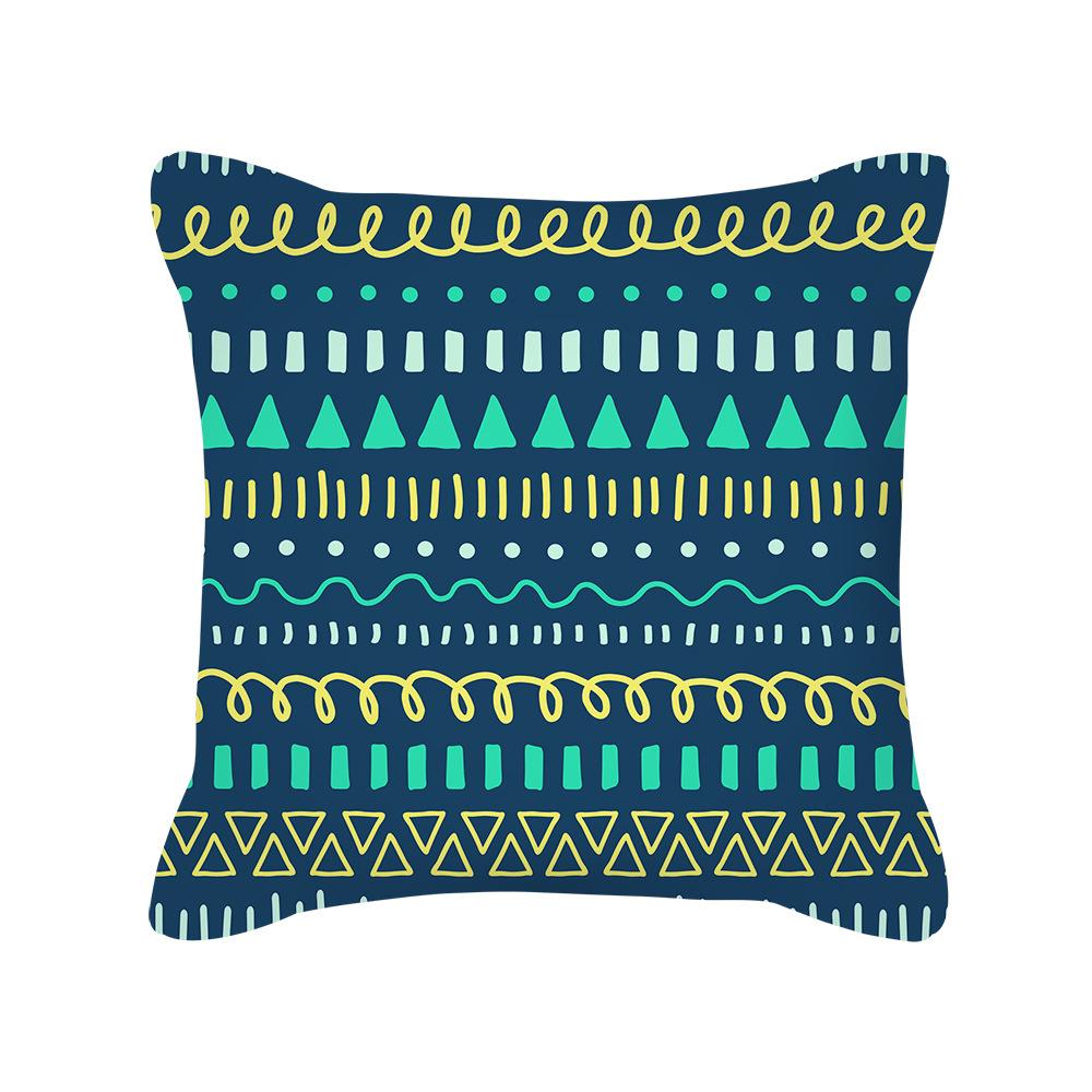 

New Green Landscape Geometric Peach Skin Printed Pillow Cover Cushion Cover 45 * 45cm