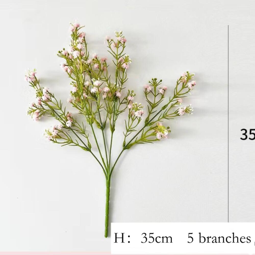 Artificial Gypsophila Baby Breath Flowers, Soft Plastic Realistic Fake Floral Design, For Home Wedding Bouquet & Photo Props