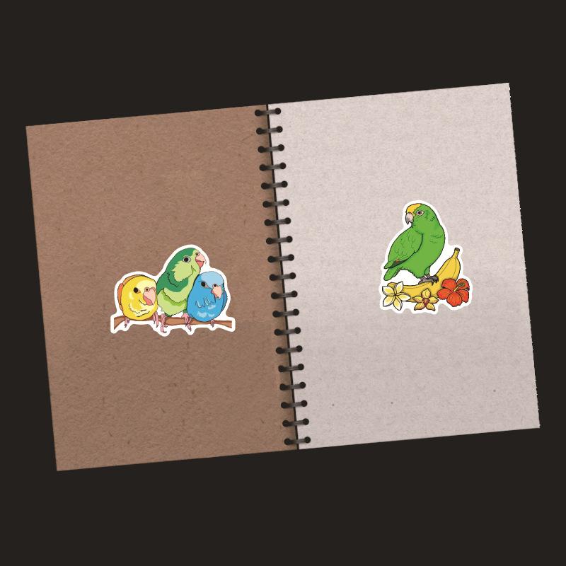 10 30 50Pcs Warm Parrot Stickers Waterproof Skateboard Motorcycle Guitar Luggage Laptop Bicycle Sticker Kids Toys