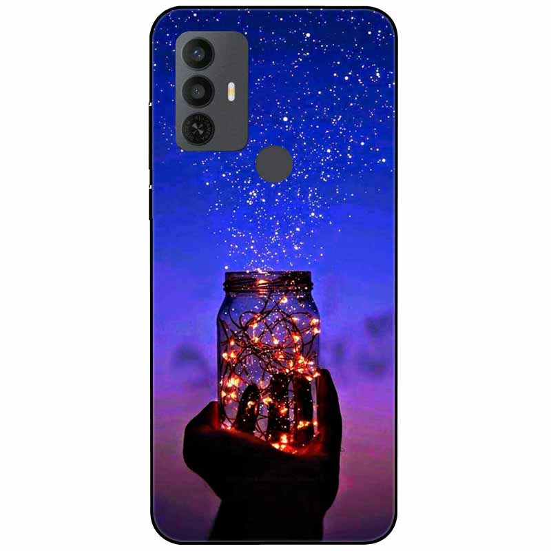 Phone Cover For Alcatel 1V 2021 Case Silicone Lovely Black Bumper Soft TPU Coque for Alcatel 1V (2021) 6002A 6002D 1 V Shells