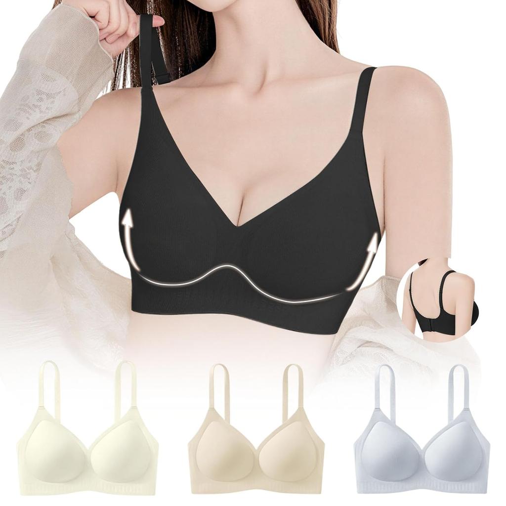 Allanve Non-Wire Bra 1 piece 2 pieces Night Comfort so good youll forget youre wearing itW-shaped 3D support Seamless Wireless Gathering