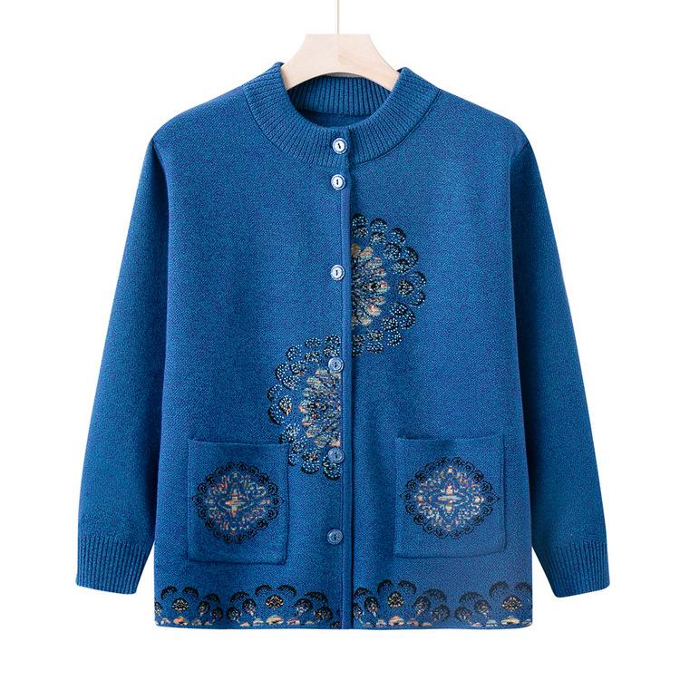 

Свитеры Осенью, Кардиганы для Людей Среднего и Пожилого Возраста, и Мама Носит Осенью Футболки с Круглым Вырезом Ранней Осенью. 5XL