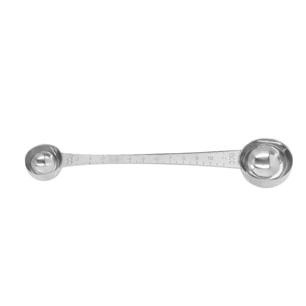 Kaffeskopa med Våg Längd Dubbeländad Måttsked Rostfritt Stål Matsked Kryddsked