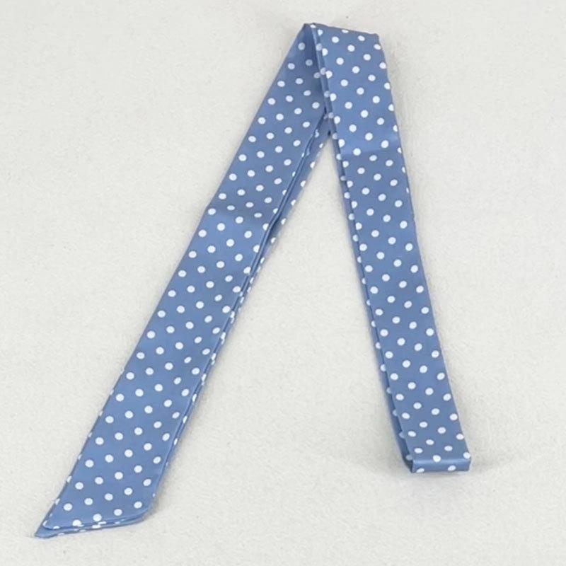 New Gradient Narrow Wide Wave Point Silk Scarf Women's Korean Edition Fashion Long Strip Multi Functional Decorative Belt Ribbon