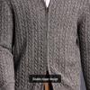 Antonio Men's 100% Cashmere Heavyweight Cable Knit Cardigan