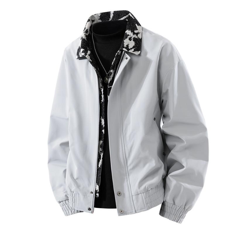 Mens Casual Windproof Long Sleeve Loose Fit Jacket