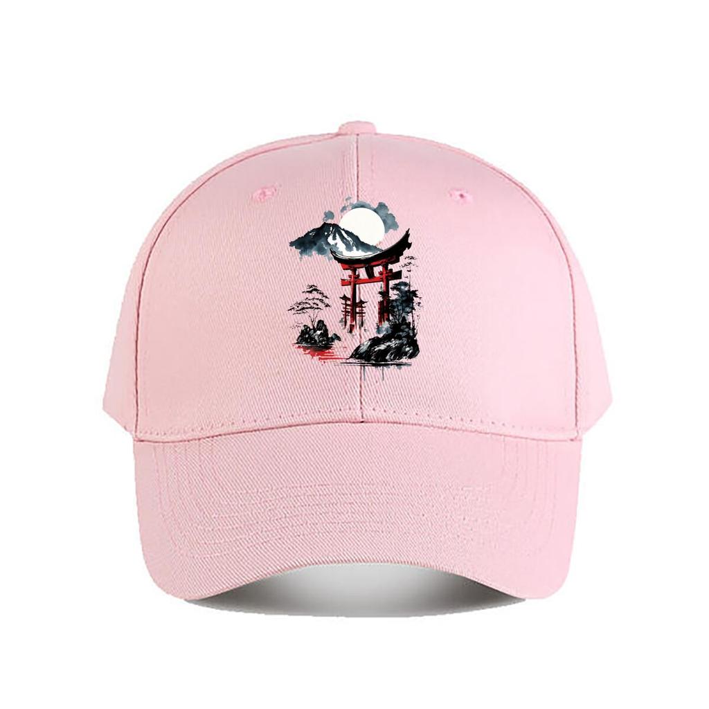 Moonlit Japanese Torii Fuji Art Print Baseball Cap Fashion Unisex Sunhat Womens Outdoor Sports