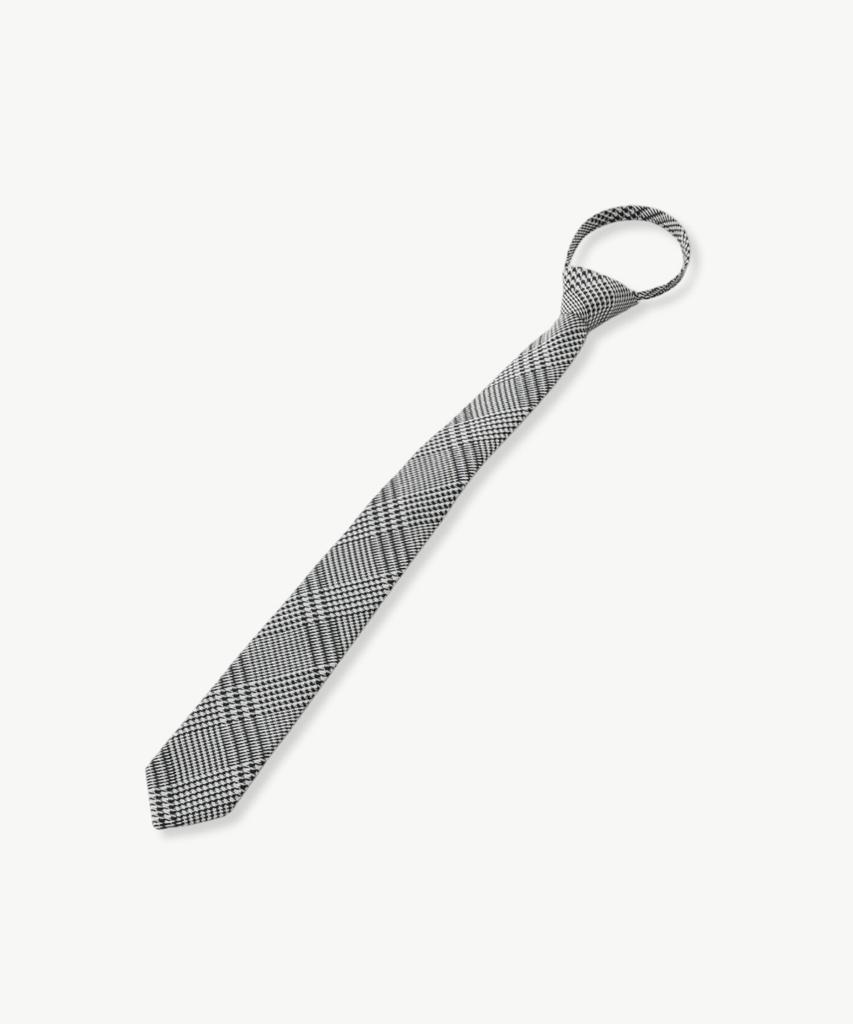 STCO Vibe Shift Check Slim Zipper Tie_White _Lntxz83Tcw