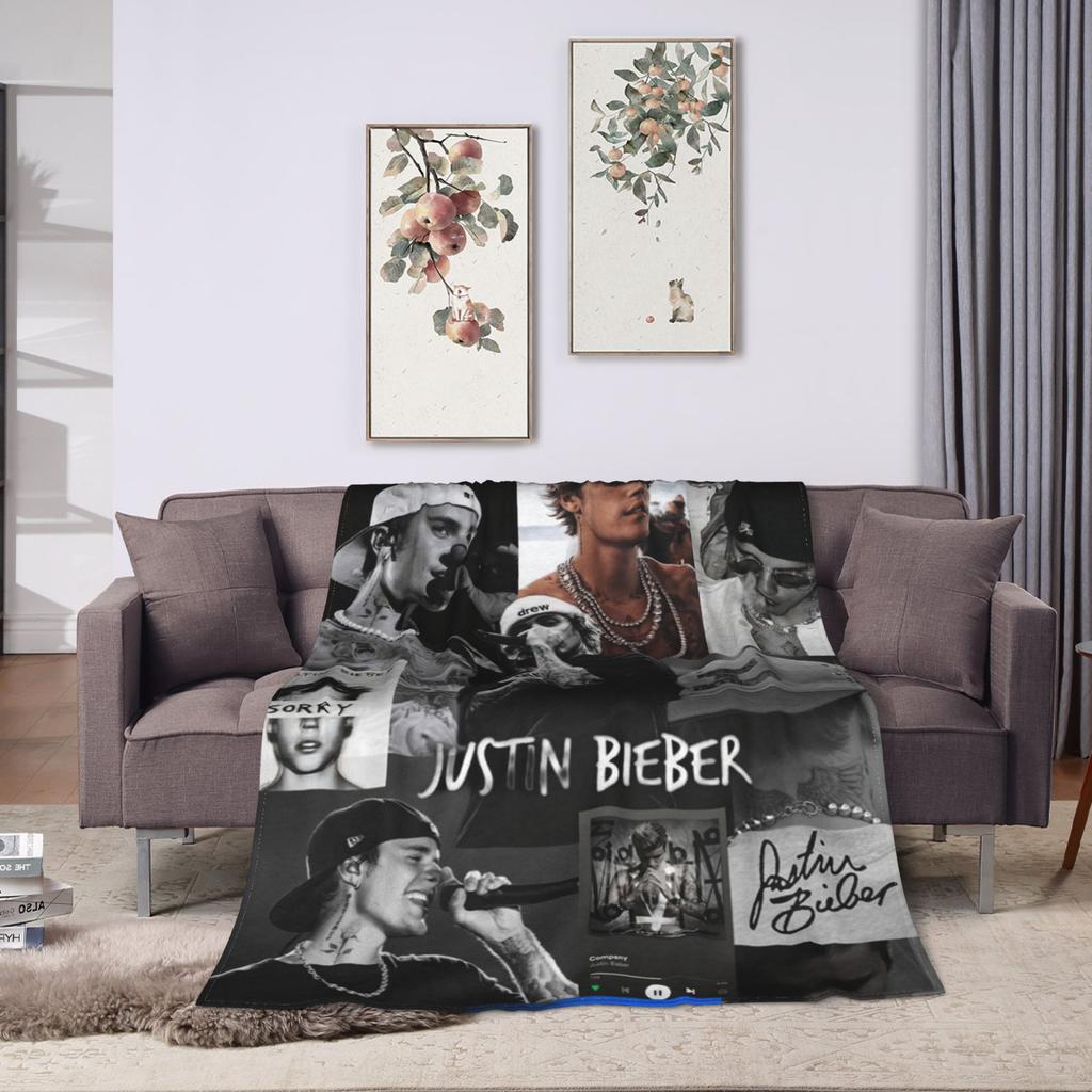 Poplar Singer Justins Biebers Warm Soft Blankets Girls Boys Plush Throw Blanket Comfortable Flannel Bedspread Sofa Bed Cover