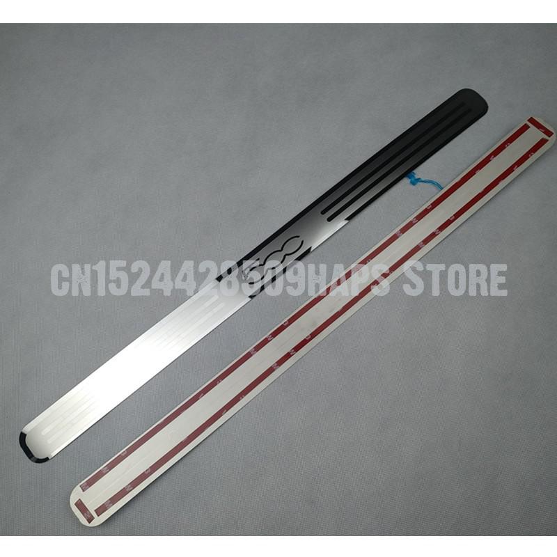 Suitable for FIAT 500 500C Stainless Steel Mirror Surface Scuff Plate Door Sill Cover Trim Car Styling